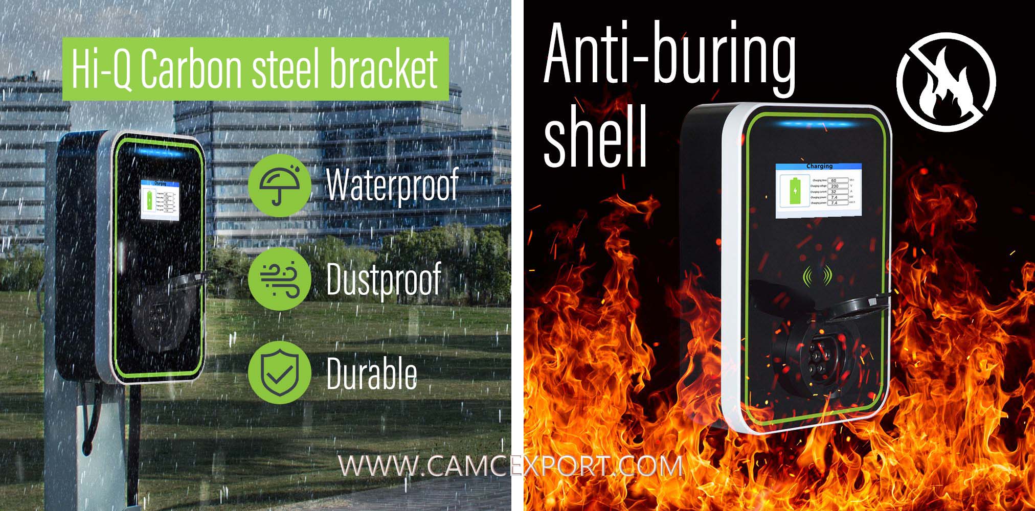 Коммерческое зарядное устройство для электромобиля типа 1 с розеткой